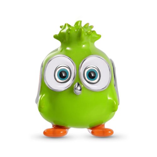 Stříbrný přívěsek Zelený Angry Bird