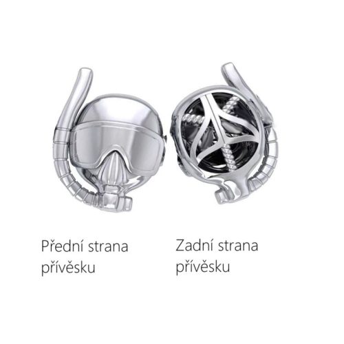 Objevitel hlubin potápěčská maska stříbrný přívěsek přívěsek