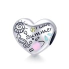 I love summer stříbrný srdce přívěsek