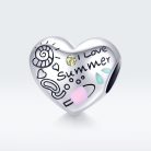 I love summer stříbrný srdce přívěsek