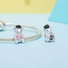 Stříbrný maturitní medvídek charm s nápisem "Happy"